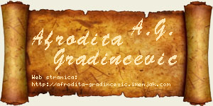 Afrodita Gradinčević vizit kartica